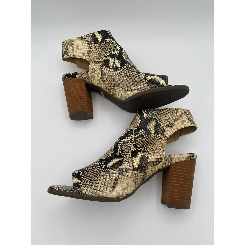 Vionic Leather Snake Skin Print Heeled Shoes Size 7.5